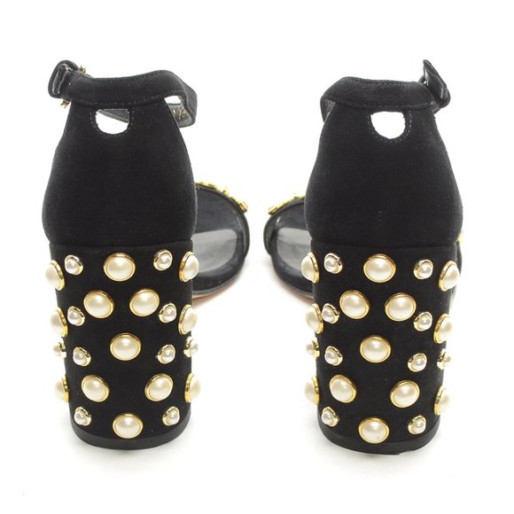 Stuart Weitzman Morepearls Studded Sandals Heels 5.5 M - Picture 5 of 8